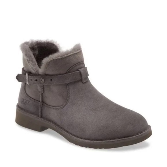 UGG | Shoes | Ugg Elisa Genuine Shearling Bootie Womens Size 9 Gray ...